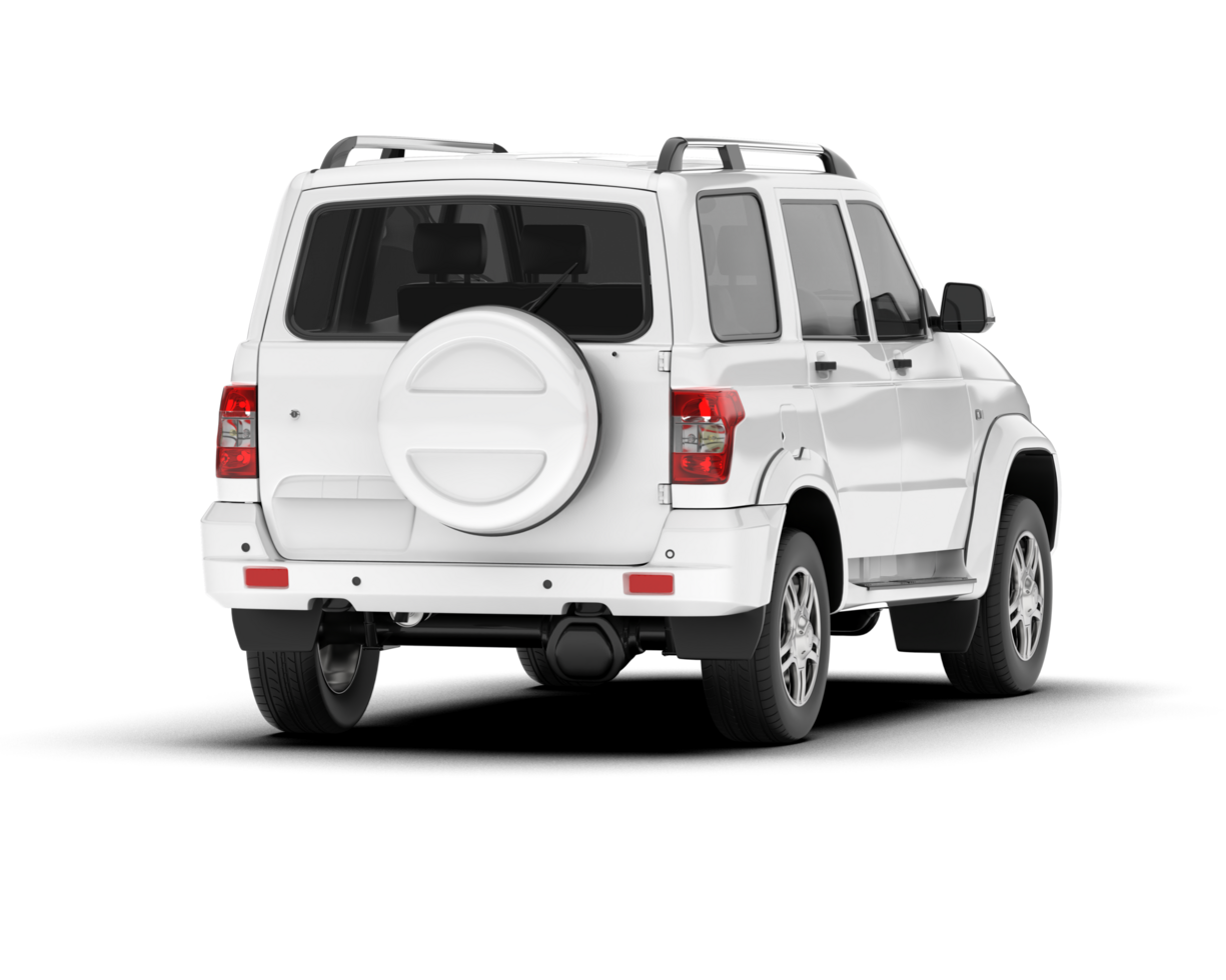 White SUV on transparent background. 3d rendering - illustration png