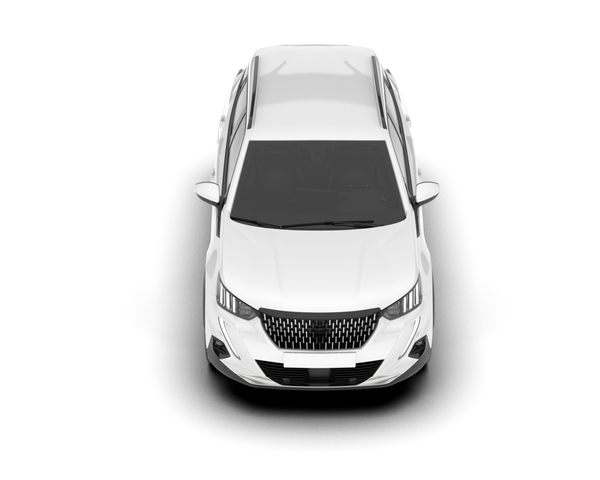 White SUV on transparent background. 3d rendering - illustration png