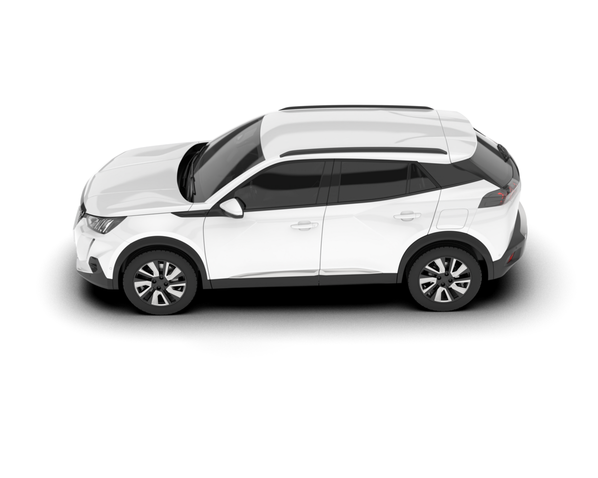 White SUV on transparent background. 3d rendering - illustration png