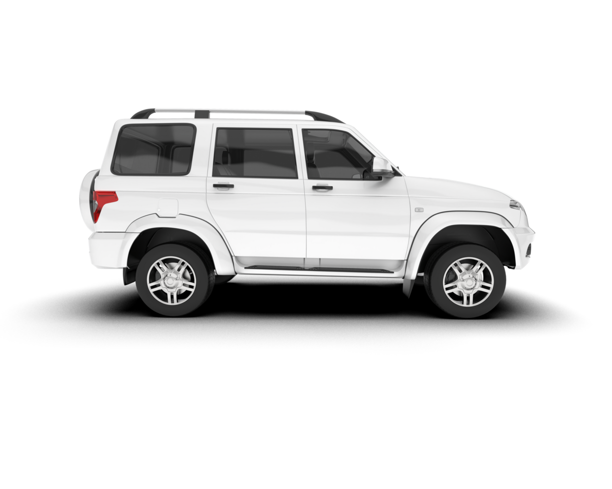 White SUV on transparent background. 3d rendering - illustration png
