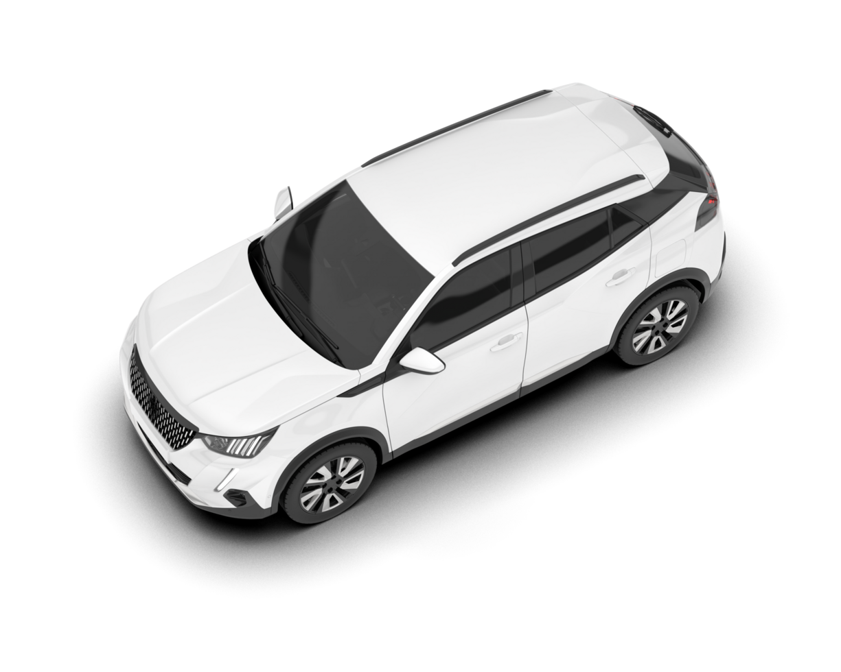White SUV on transparent background. 3d rendering - illustration png