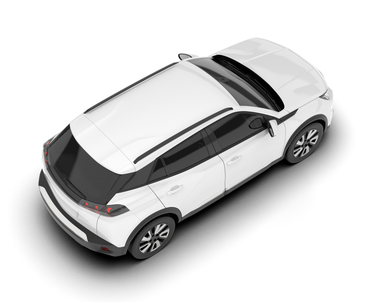White SUV on transparent background. 3d rendering - illustration png