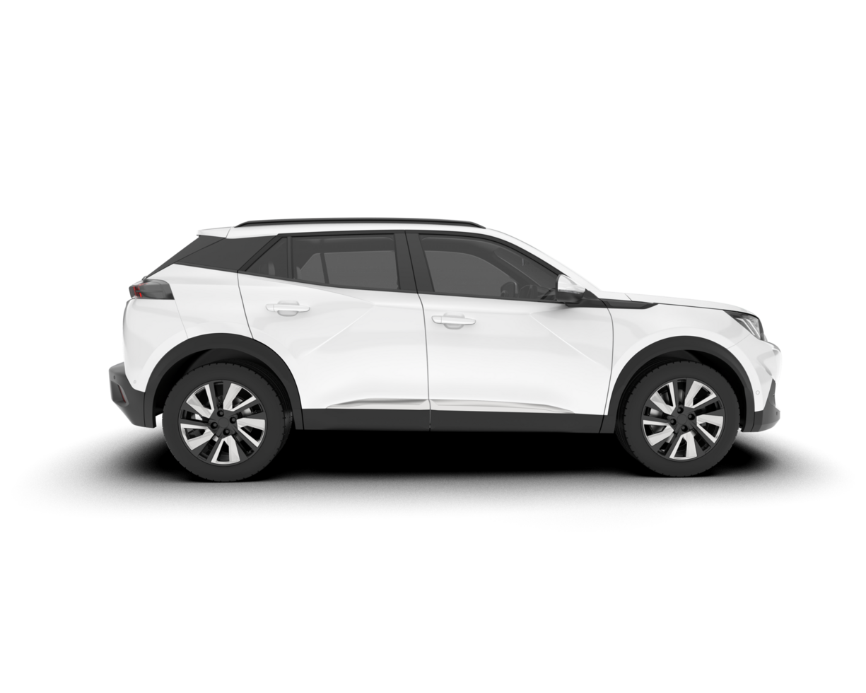 White SUV on transparent background. 3d rendering - illustration png