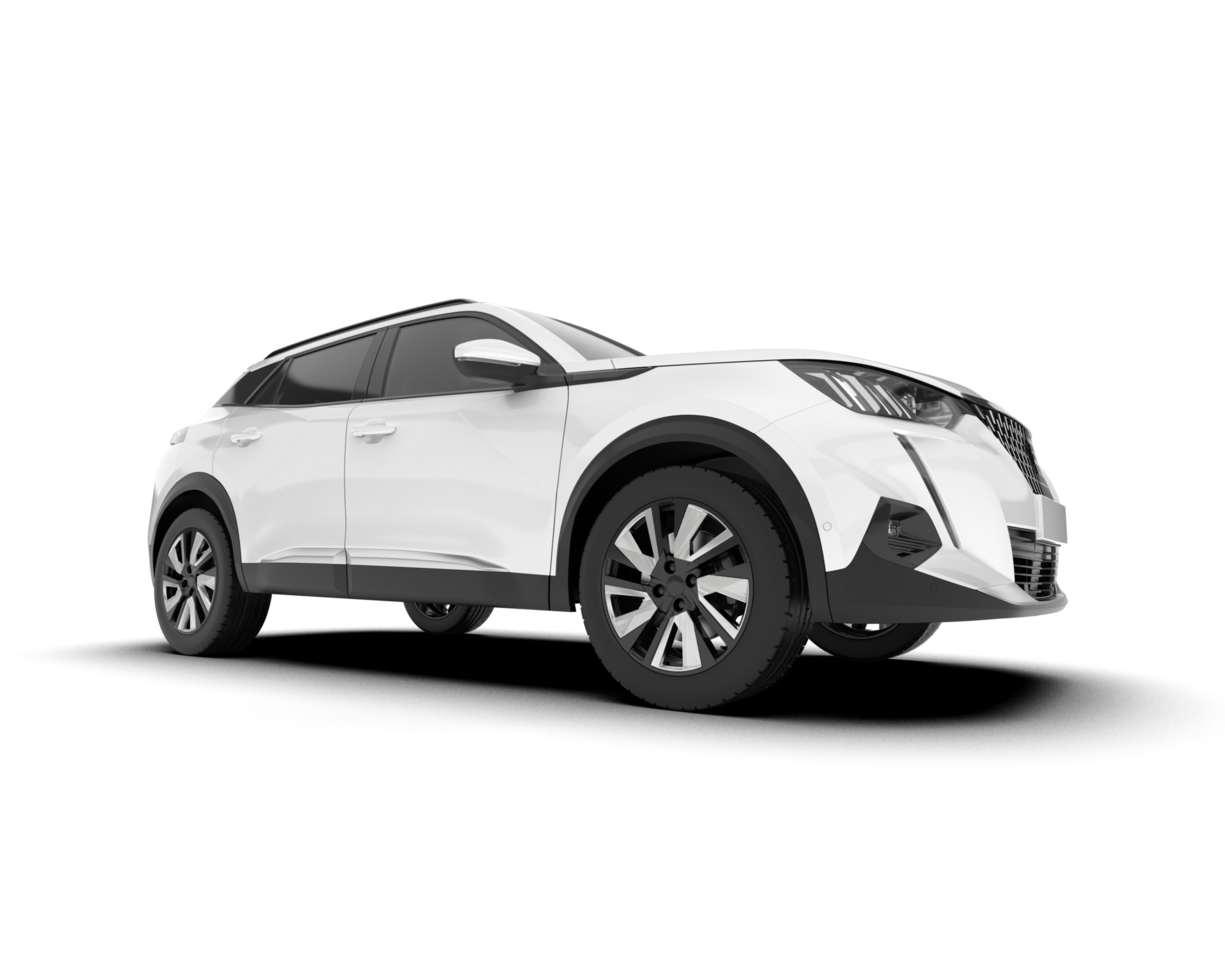 White SUV on transparent background. 3d rendering - illustration png