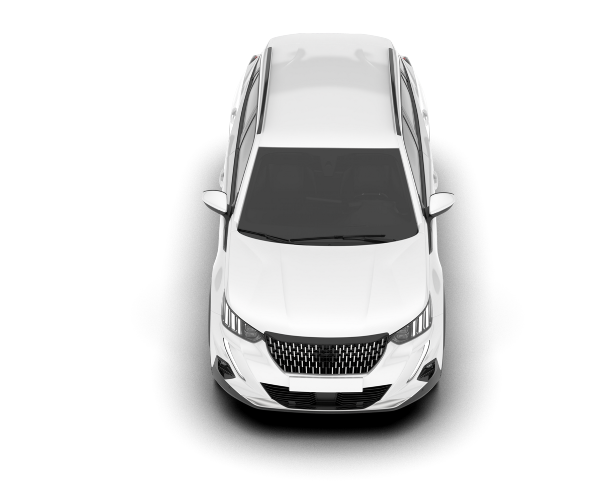 White SUV on transparent background. 3d rendering - illustration png