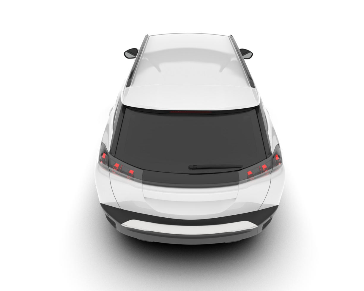 White SUV on transparent background. 3d rendering - illustration png