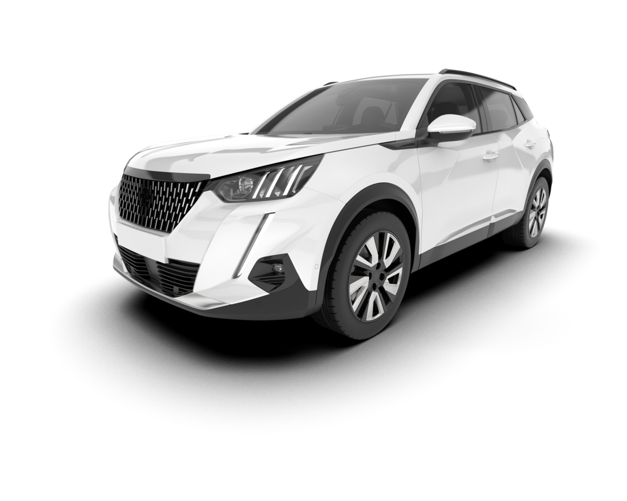 White SUV on transparent background. 3d rendering - illustration png