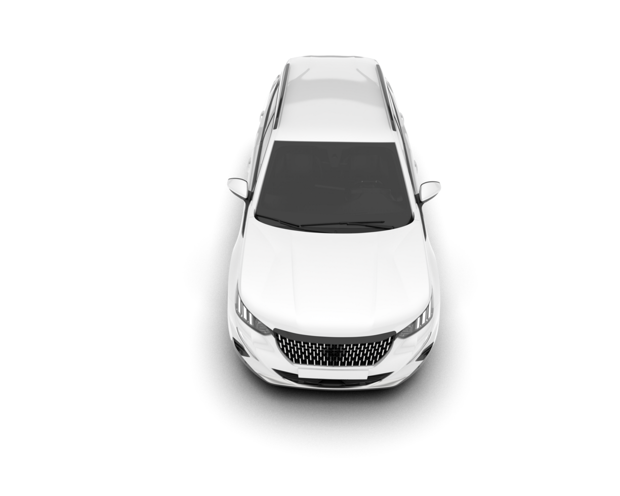 White SUV on transparent background. 3d rendering - illustration png