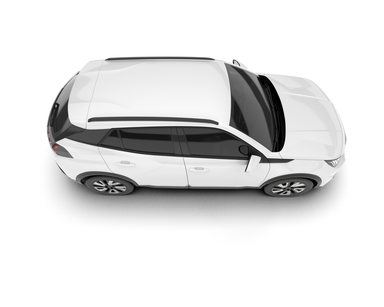 White SUV on transparent background. 3d rendering - illustration png