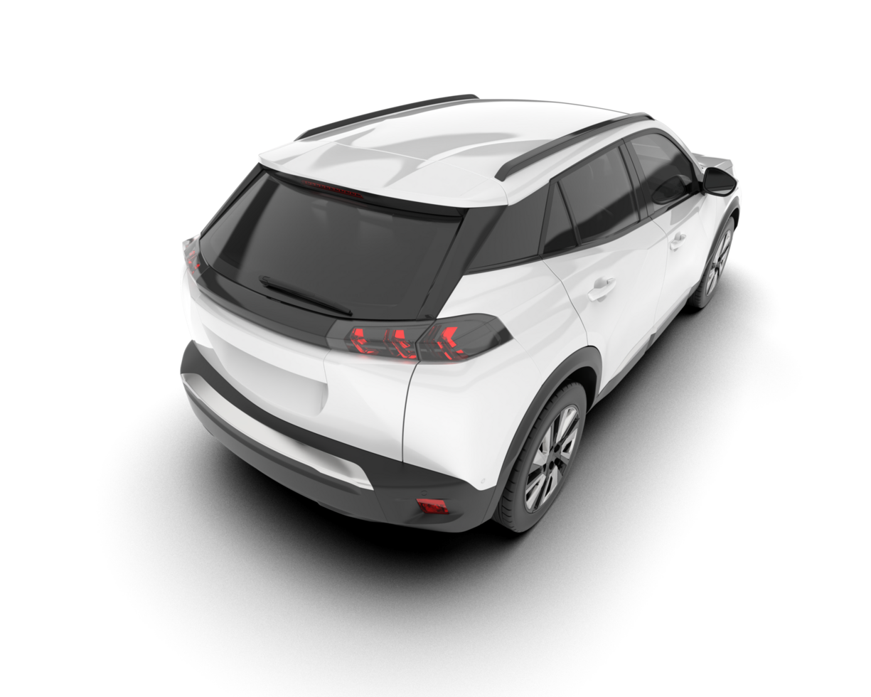 White SUV on transparent background. 3d rendering - illustration png