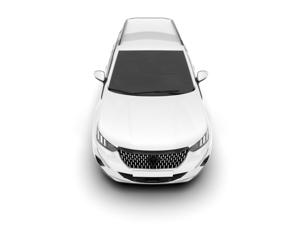 White SUV on transparent background. 3d rendering - illustration png