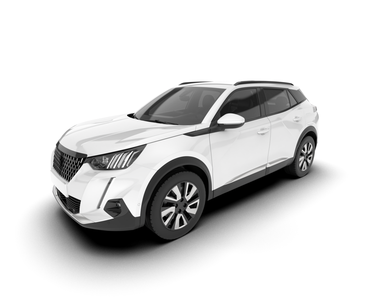 White SUV on transparent background. 3d rendering - illustration png