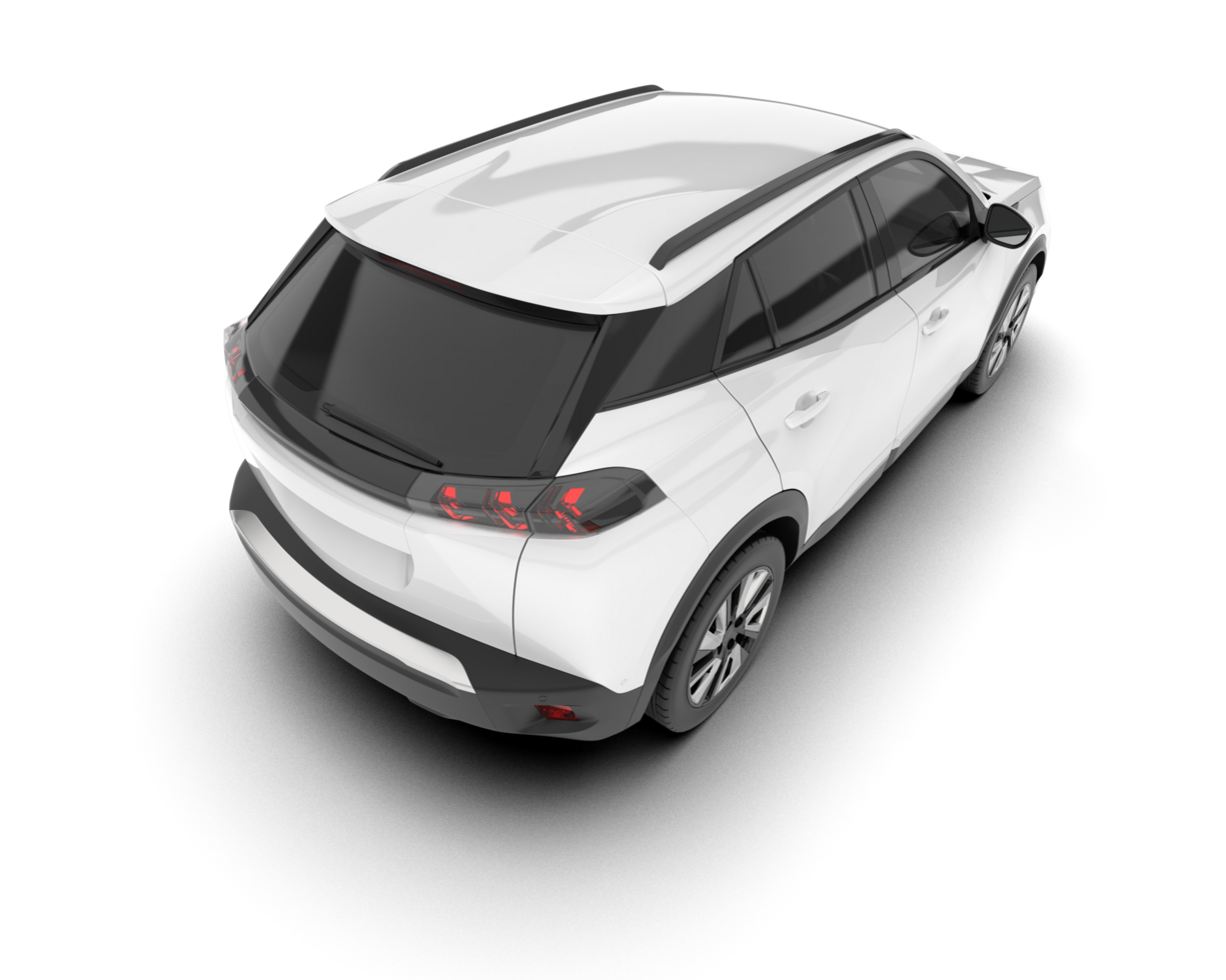 White SUV on transparent background. 3d rendering - illustration png