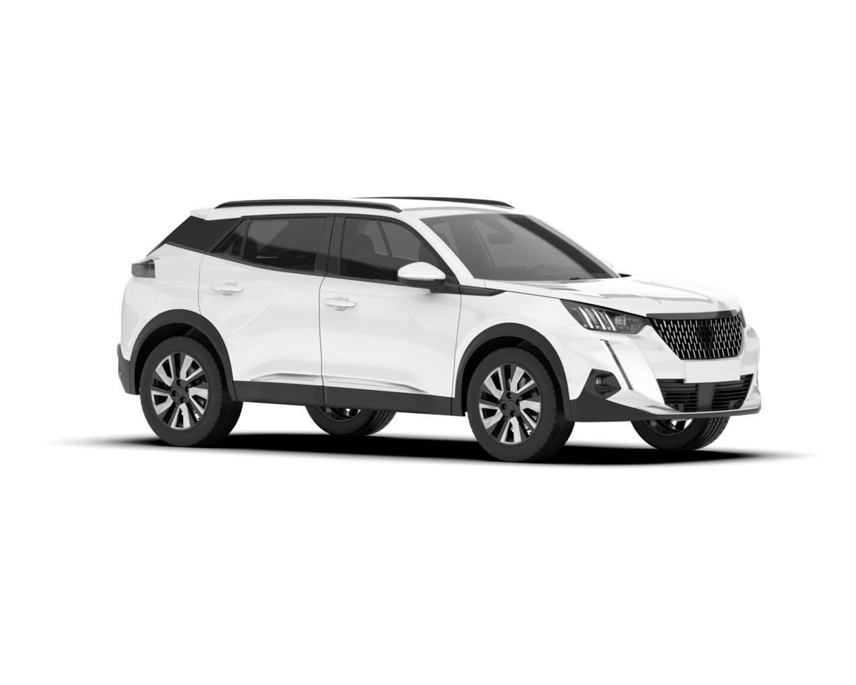 White SUV on transparent background. 3d rendering - illustration png