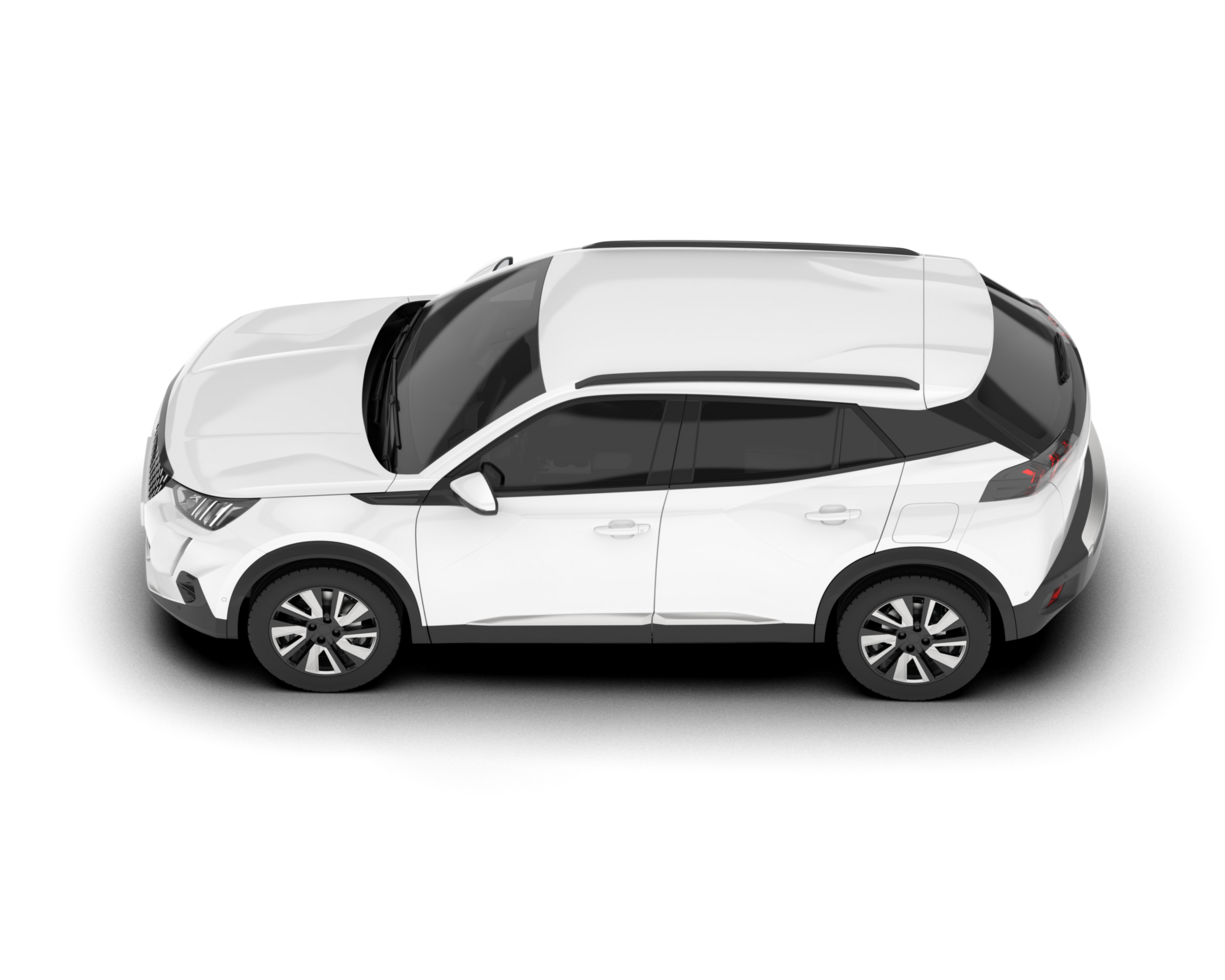 White SUV on transparent background. 3d rendering - illustration png