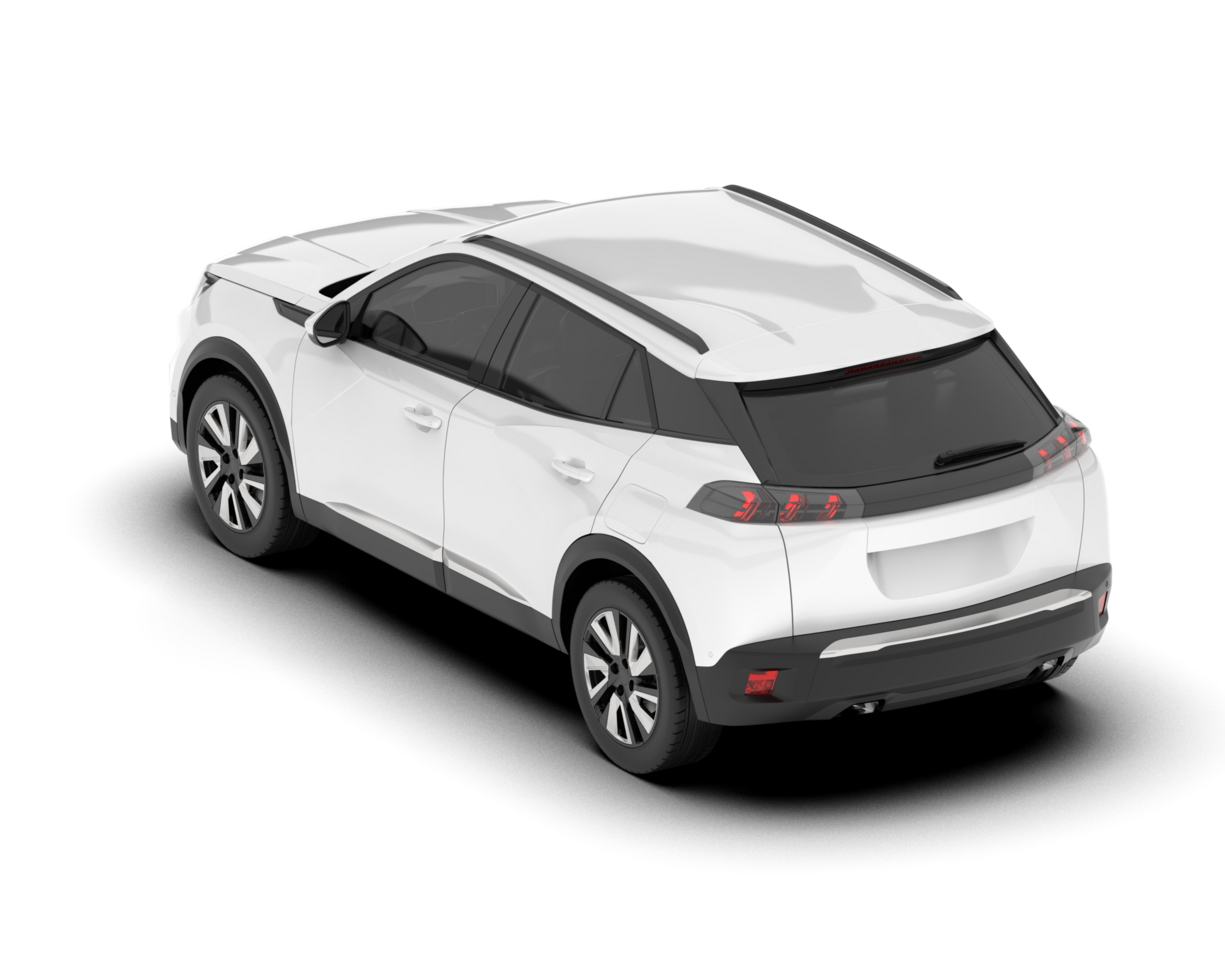 White SUV on transparent background. 3d rendering - illustration png