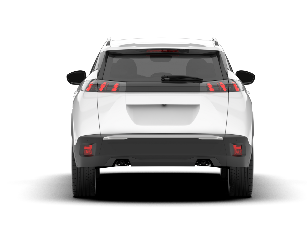 White SUV on transparent background. 3d rendering - illustration png