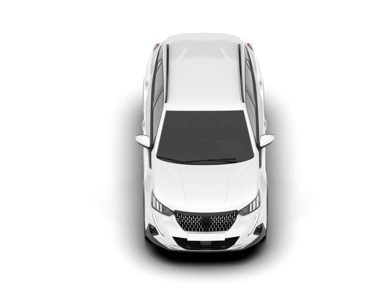 White SUV on transparent background. 3d rendering - illustration png