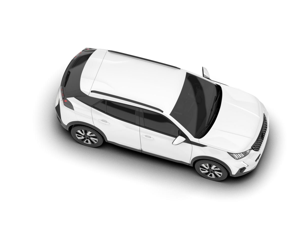 White SUV on transparent background. 3d rendering - illustration png
