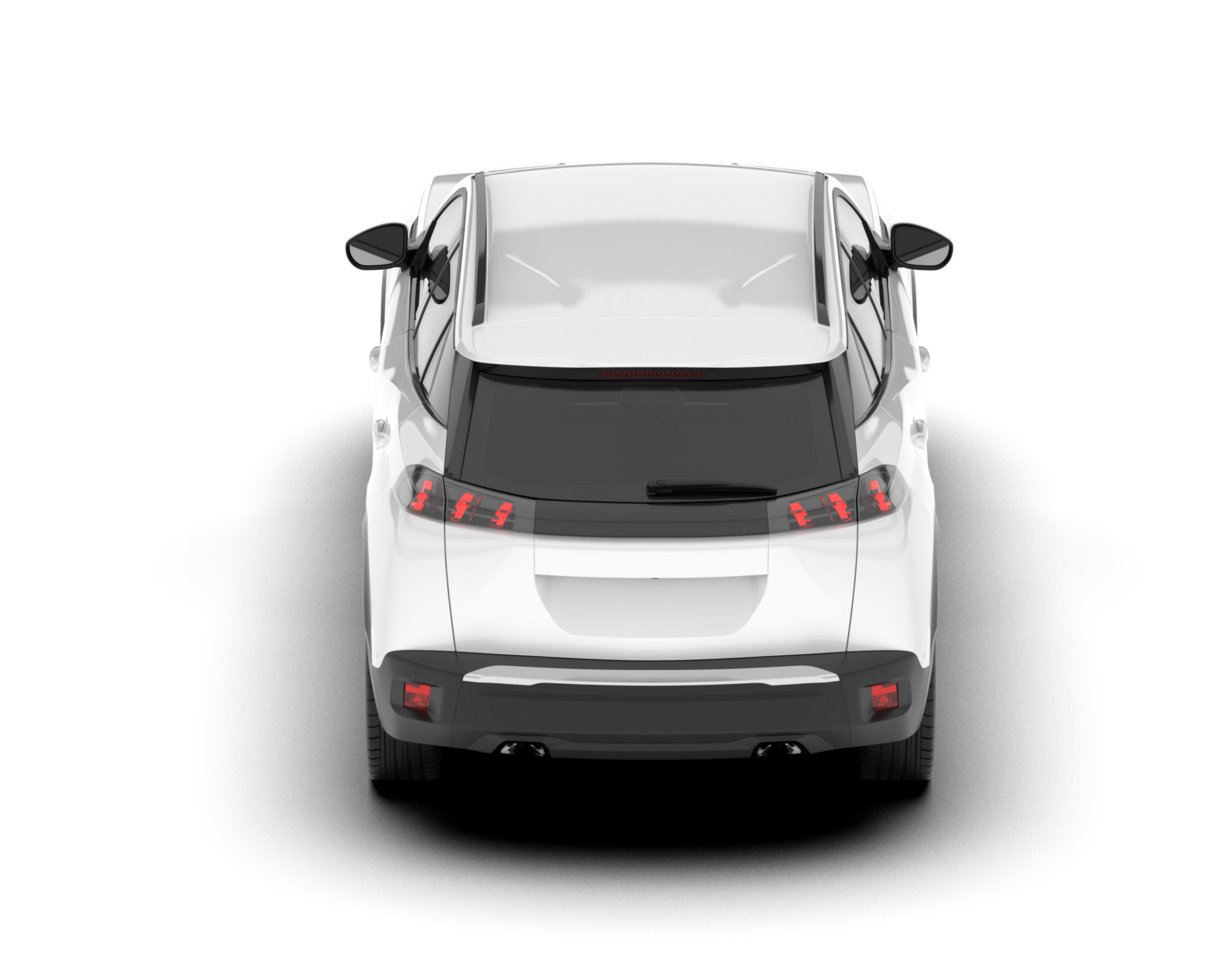 White SUV on transparent background. 3d rendering - illustration png