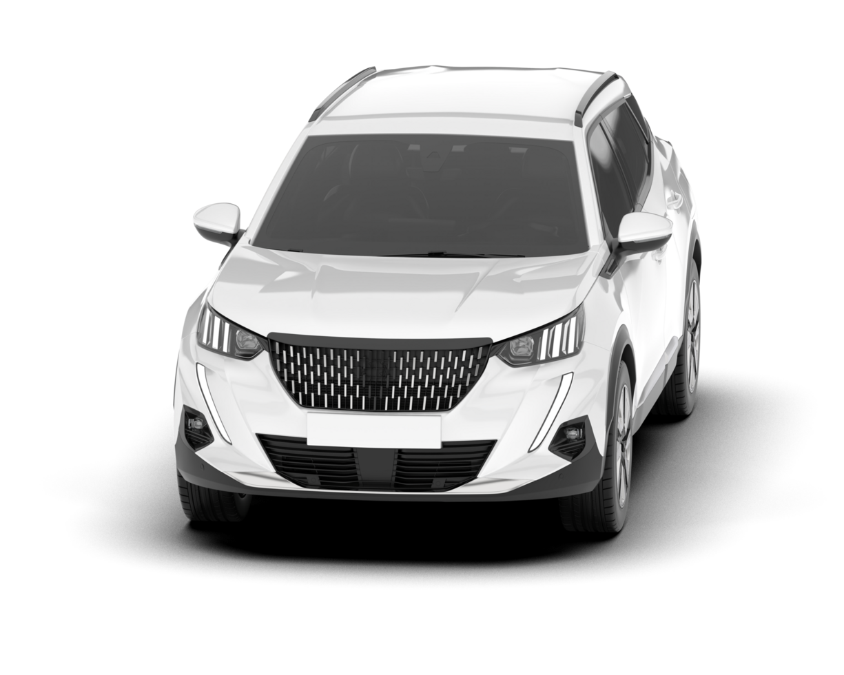 White SUV on transparent background. 3d rendering - illustration png