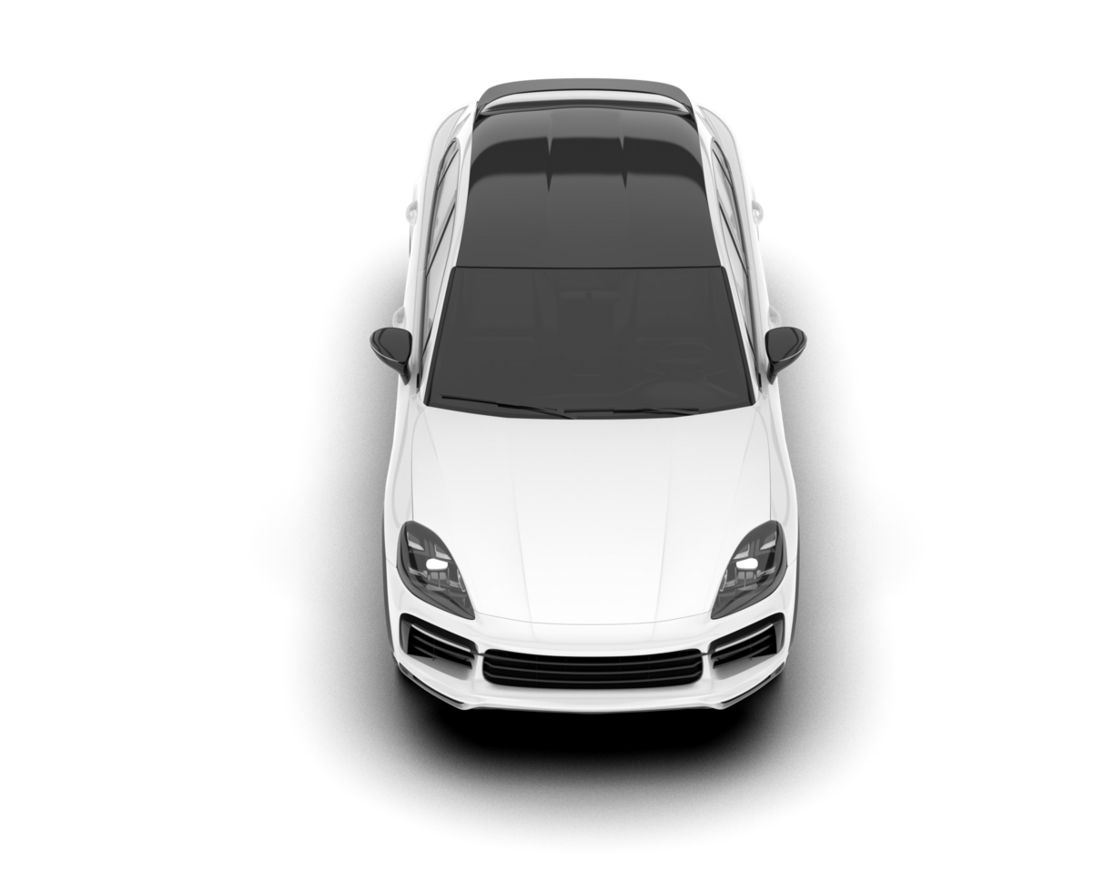 White SUV on transparent background. 3d rendering - illustration png