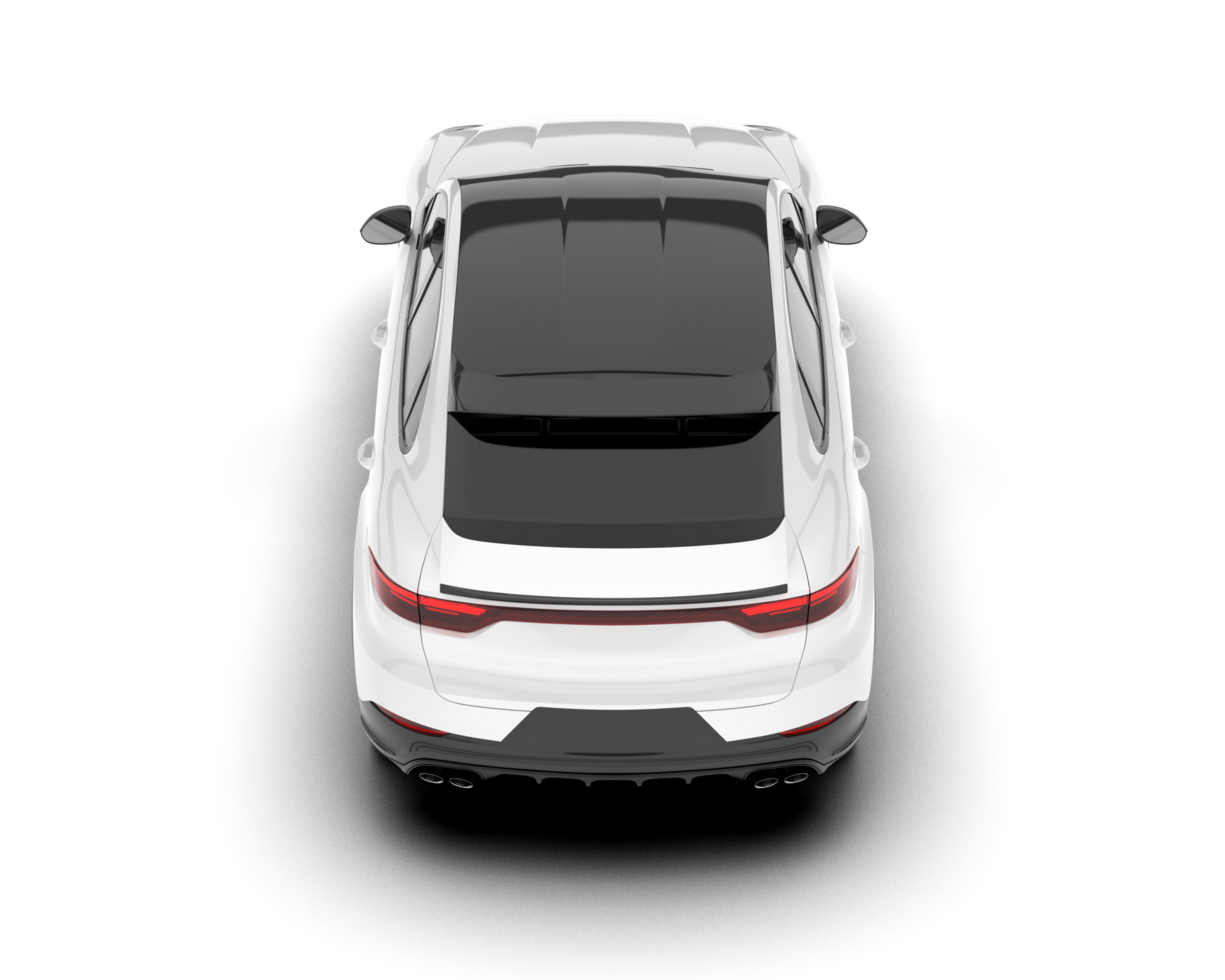 White SUV on transparent background. 3d rendering - illustration png
