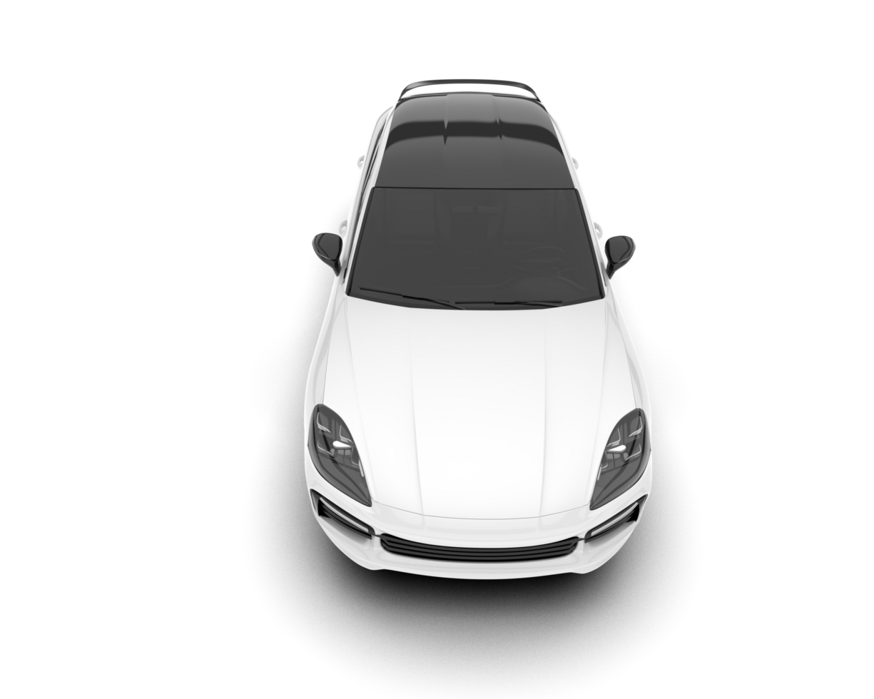 White SUV on transparent background. 3d rendering - illustration png