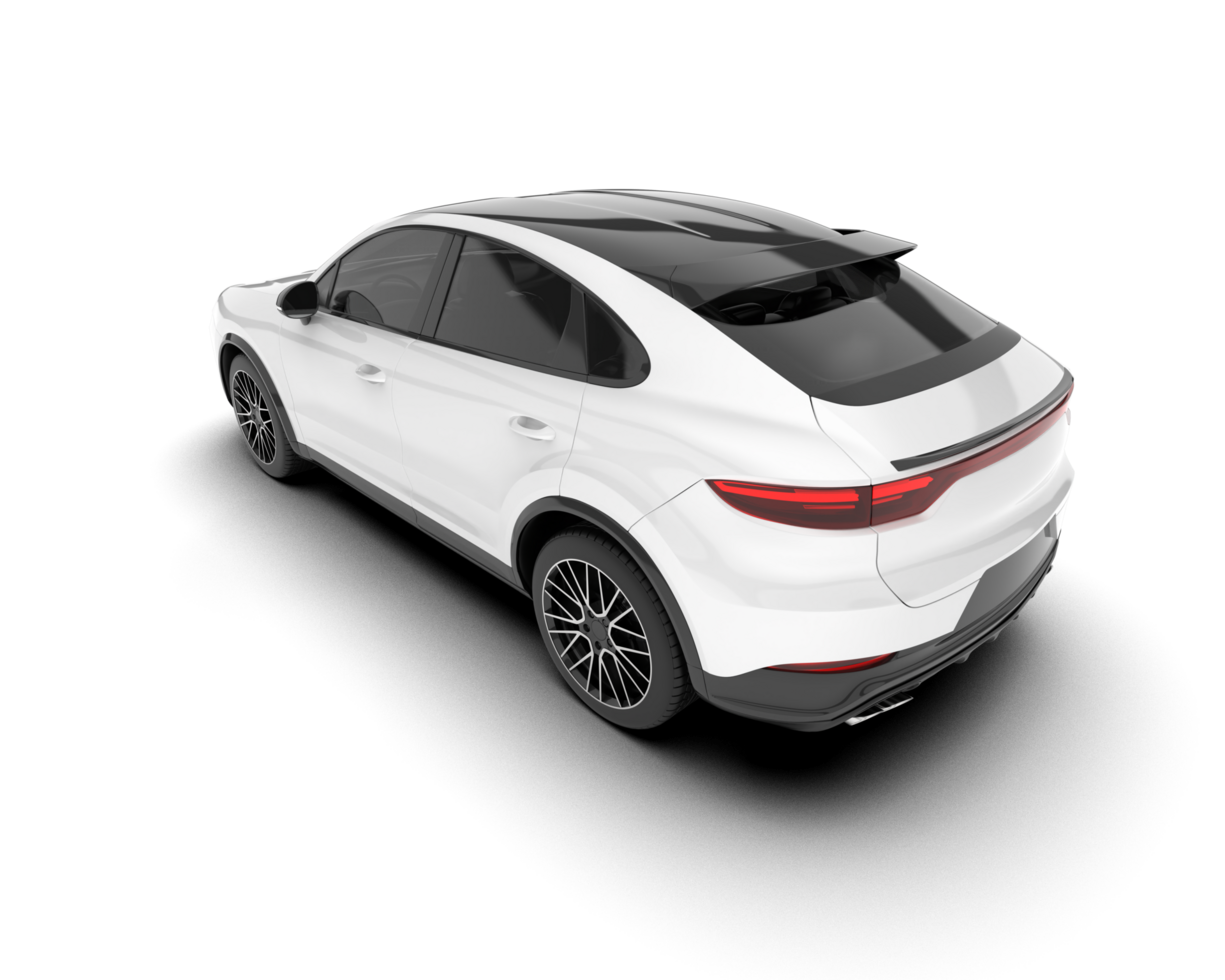 White SUV on transparent background. 3d rendering - illustration png