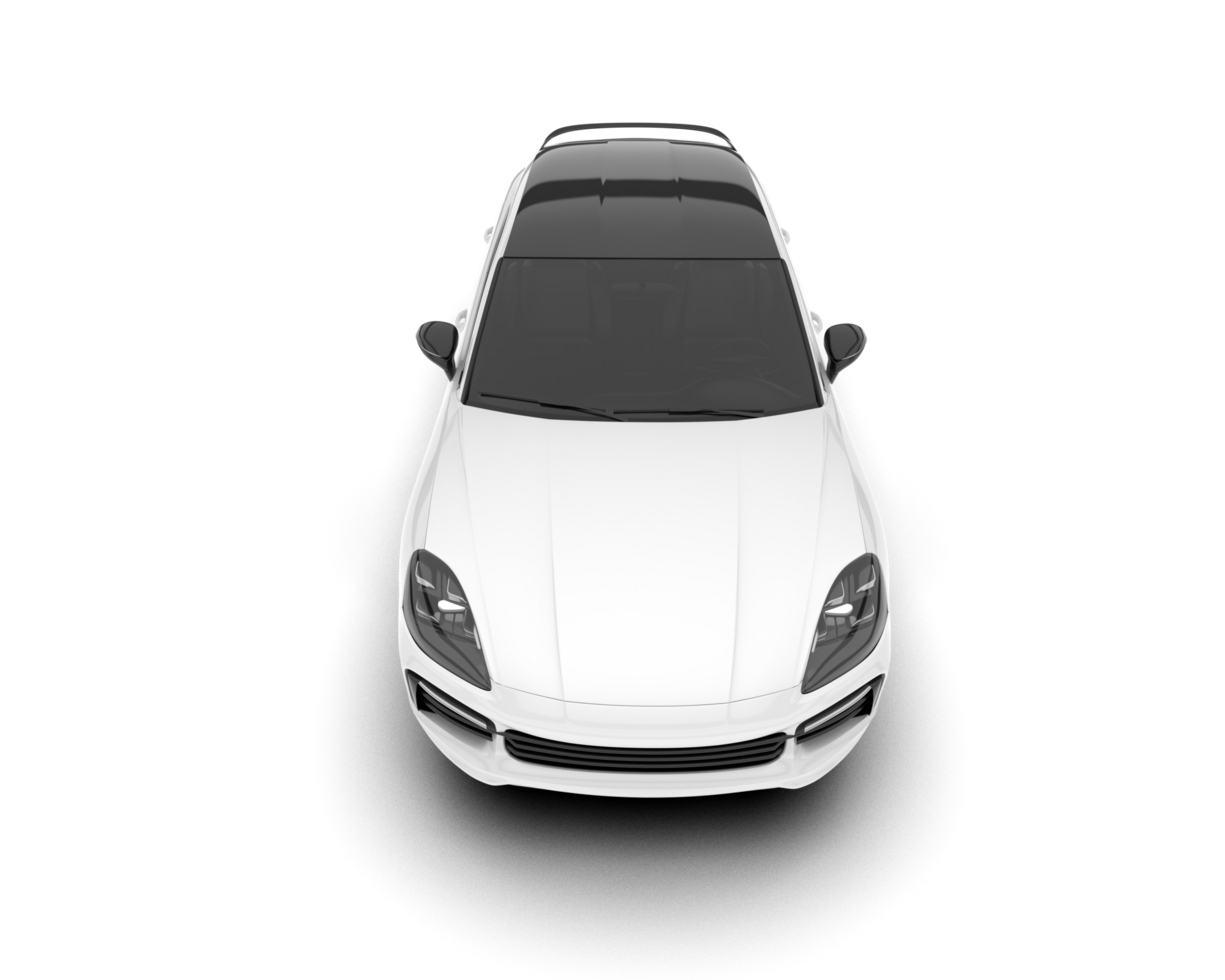White SUV on transparent background. 3d rendering - illustration png