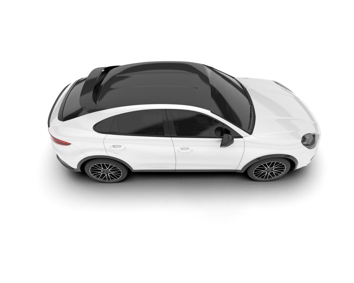 White SUV on transparent background. 3d rendering - illustration png