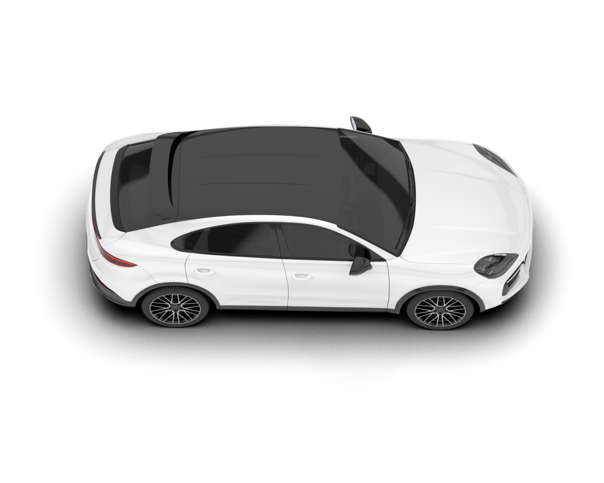 White SUV on transparent background. 3d rendering - illustration png