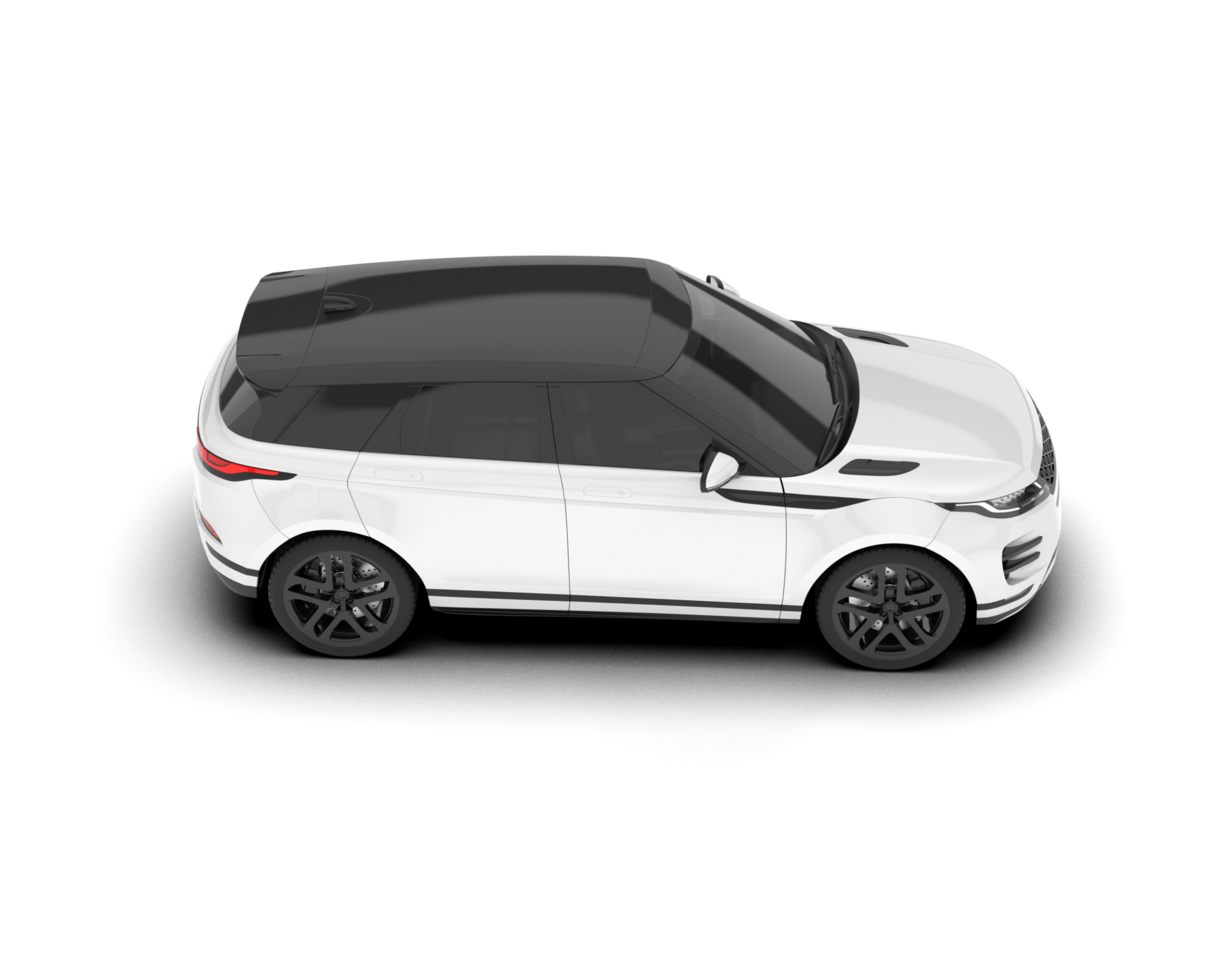 White SUV on transparent background. 3d rendering - illustration png