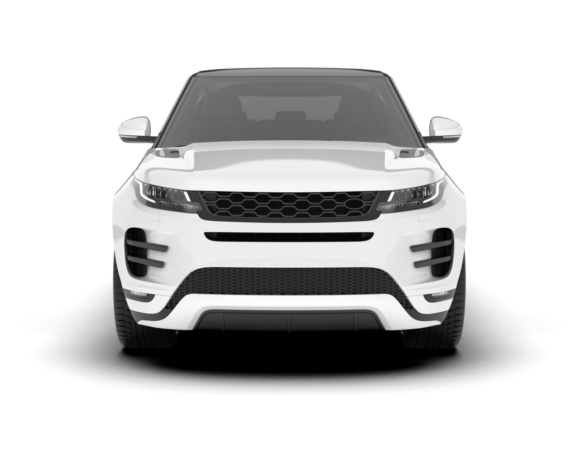 White SUV on transparent background. 3d rendering illustration