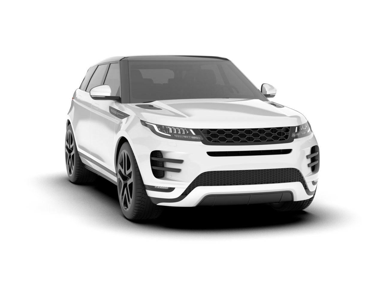 White SUV on transparent background. 3d rendering - illustration png
