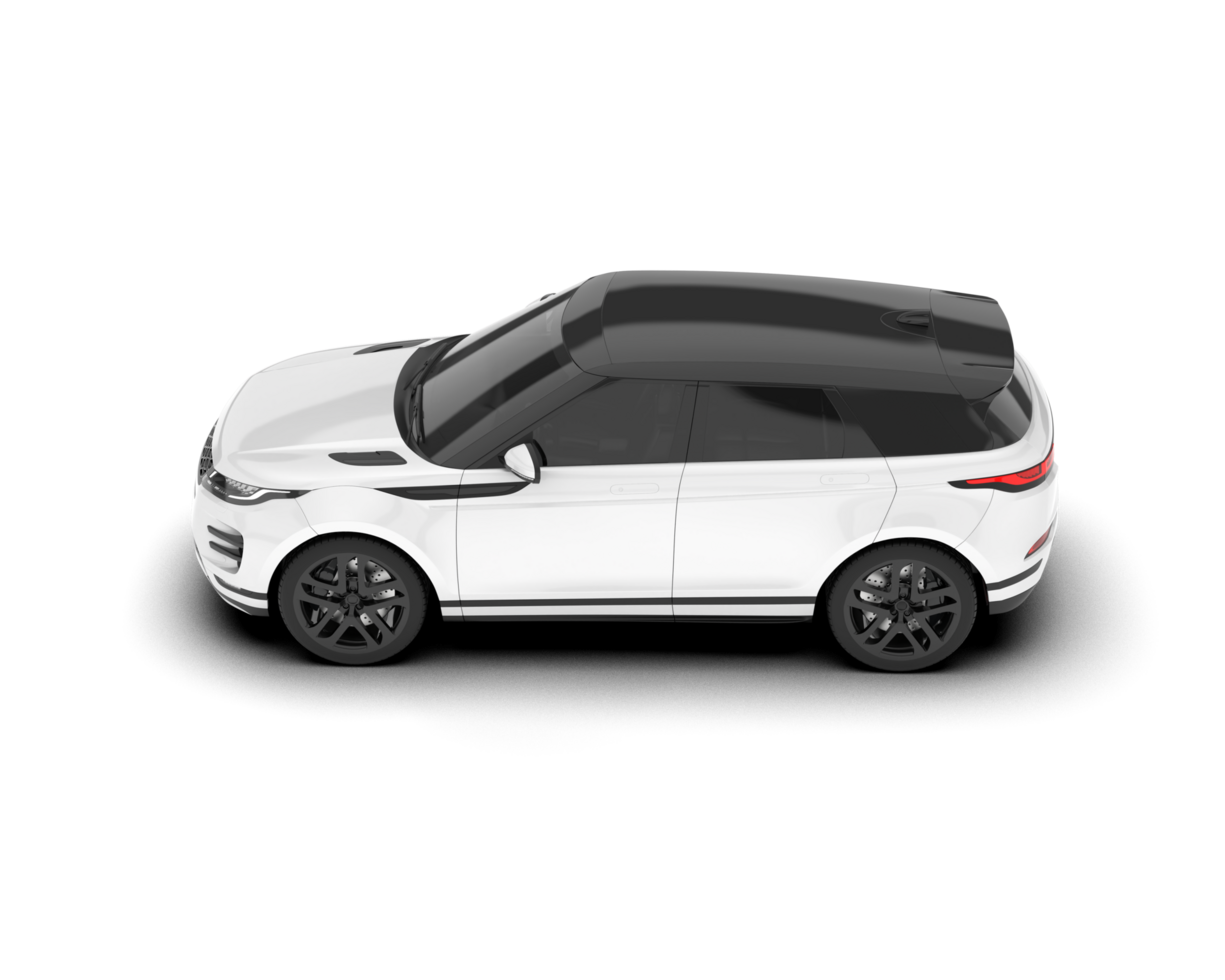 White SUV on transparent background. 3d rendering - illustration png