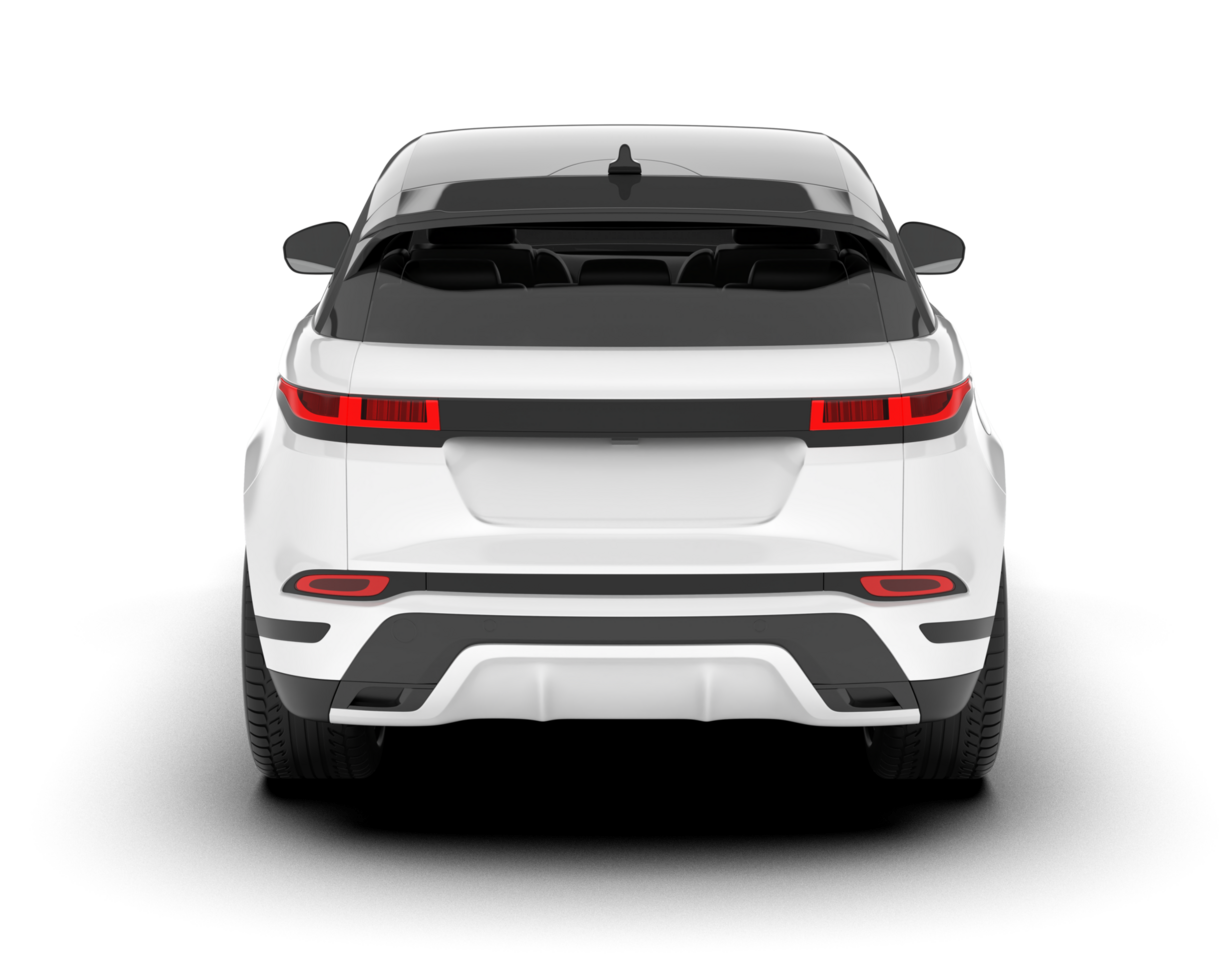 White SUV on transparent background. 3d rendering - illustration png