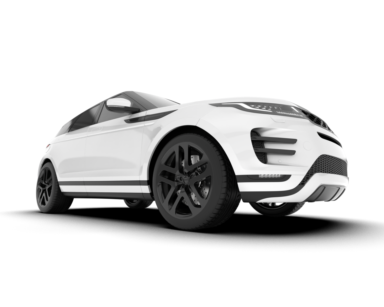 White SUV on transparent background. 3d rendering - illustration png