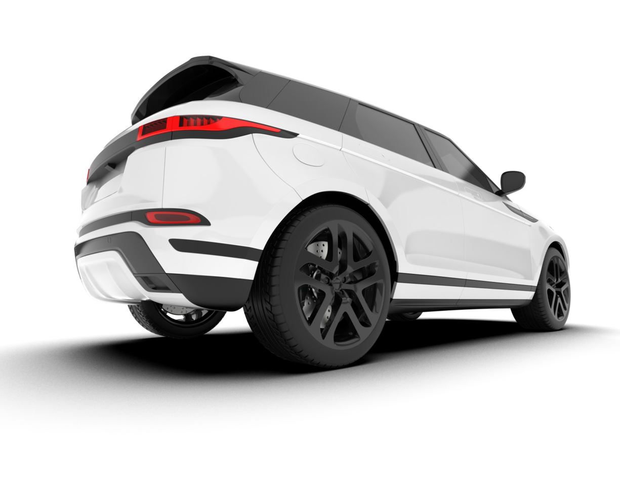 White SUV on transparent background. 3d rendering - illustration png