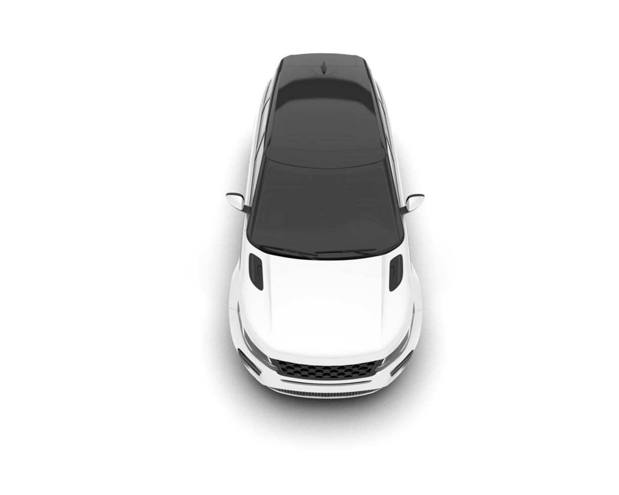 White SUV on transparent background. 3d rendering - illustration png