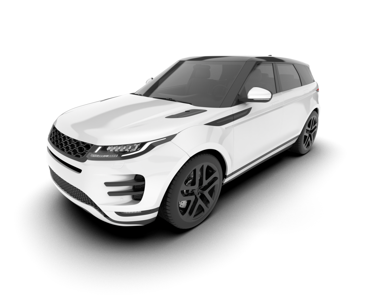 White SUV on transparent background. 3d rendering - illustration png