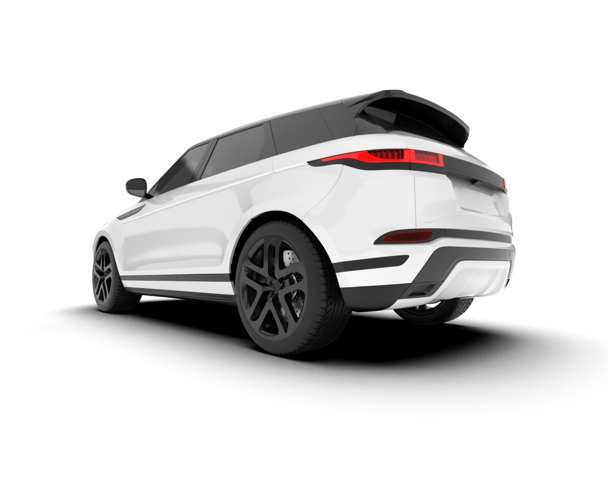 White SUV on transparent background. 3d rendering - illustration png