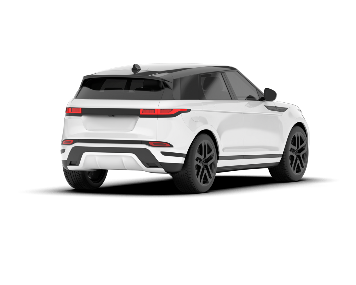 White SUV on transparent background. 3d rendering - illustration png