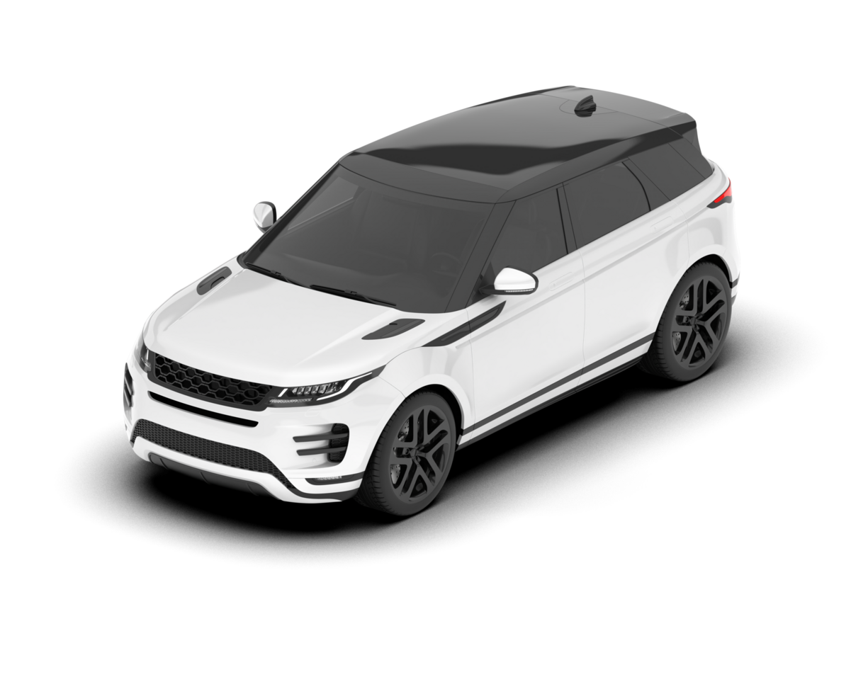 White SUV on transparent background. 3d rendering - illustration png