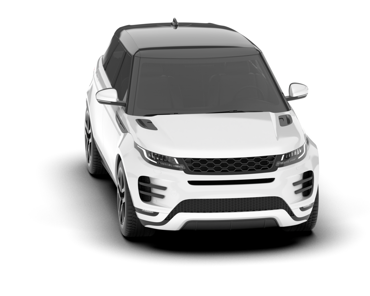 White SUV on transparent background. 3d rendering - illustration png