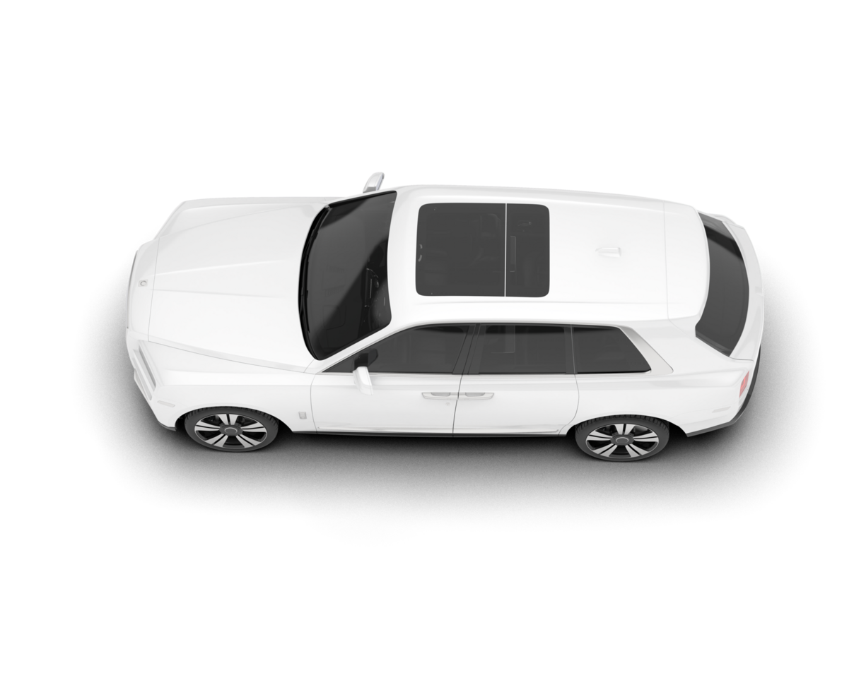 White SUV on transparent background. 3d rendering - illustration png