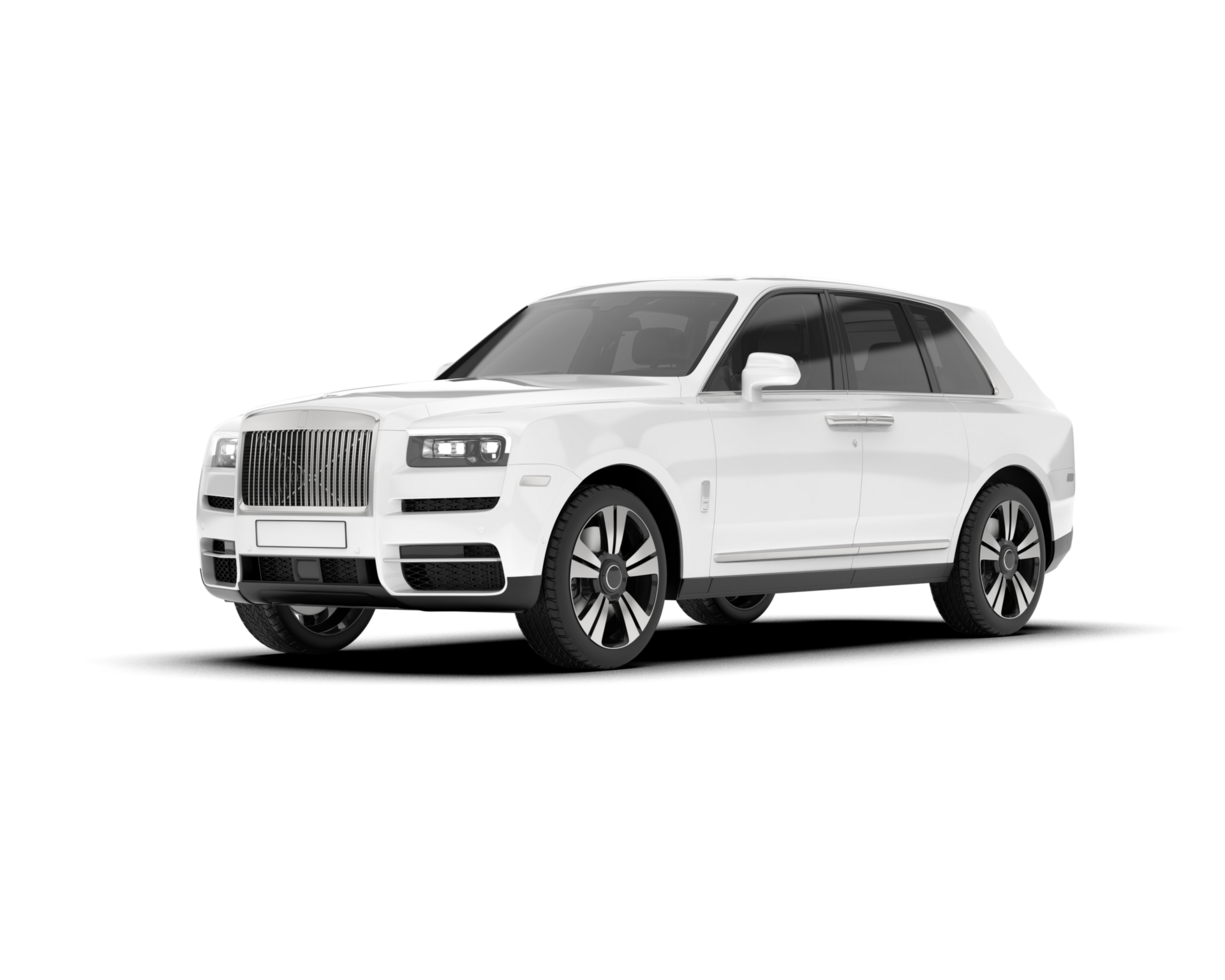 White SUV on transparent background. 3d rendering - illustration png