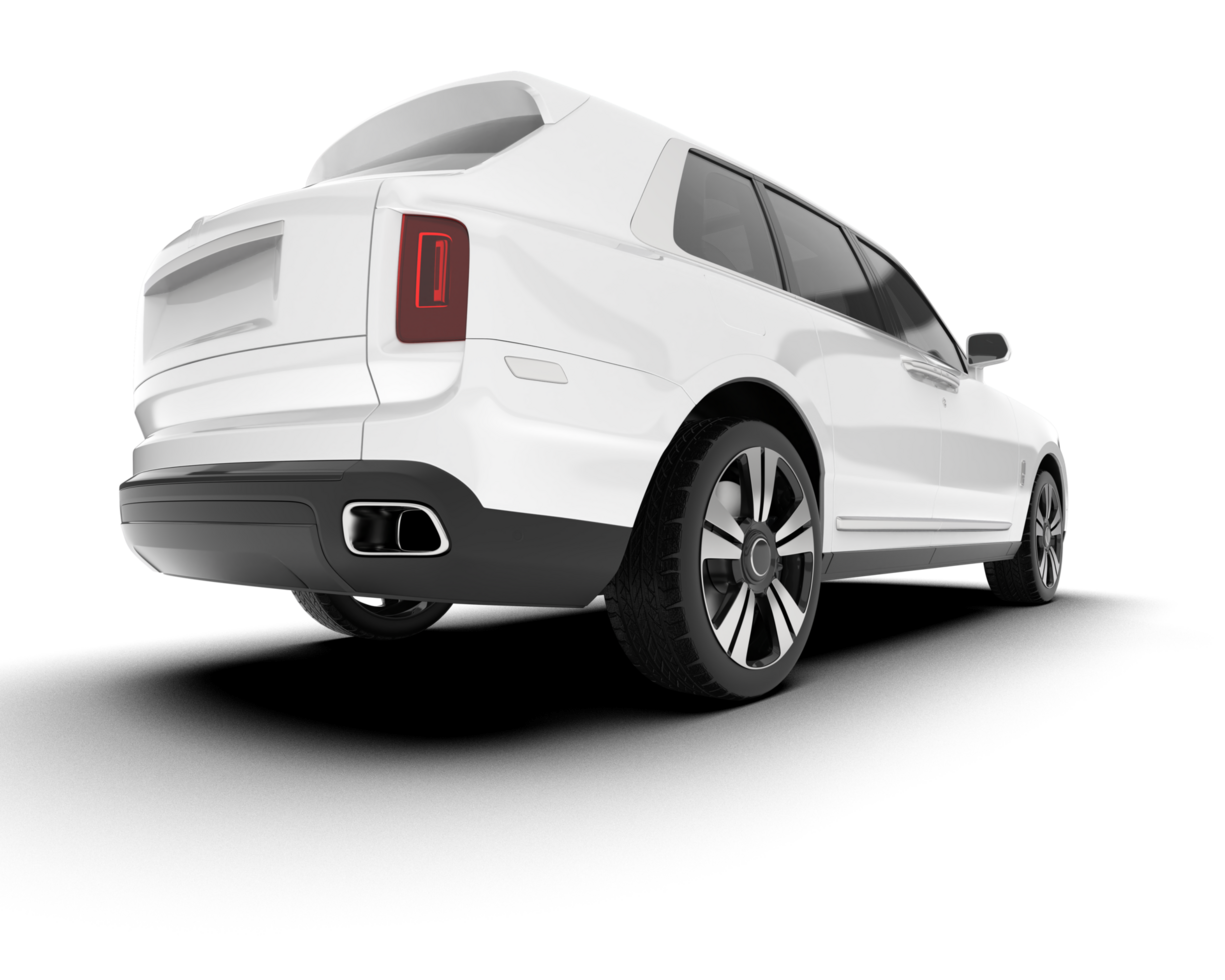 White SUV on transparent background. 3d rendering - illustration png