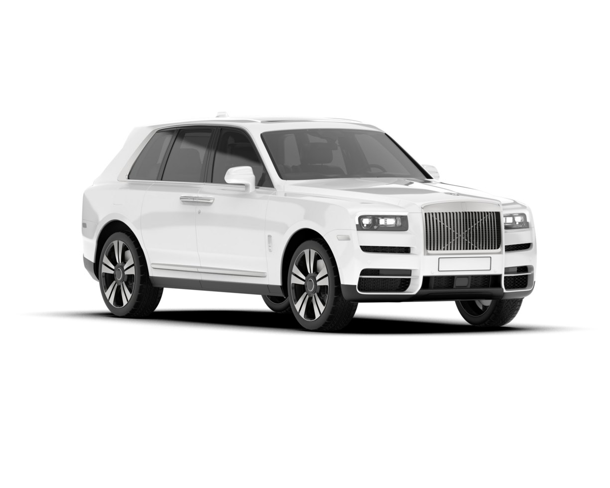 White SUV on transparent background. 3d rendering - illustration png