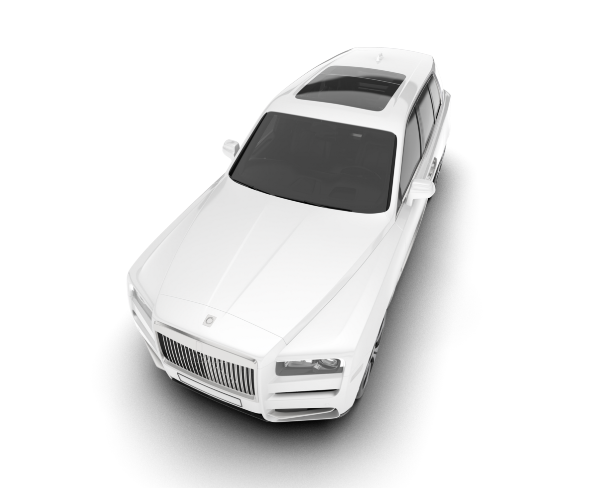 White SUV on transparent background. 3d rendering - illustration png